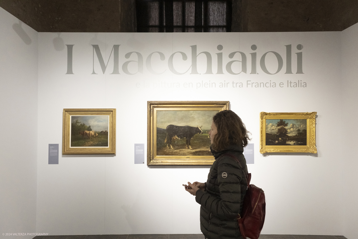 _DSF4202.jpg - 02/02/2024. Torino. I Macchiaioli e la pittura en plein air tra Francia e Italia, al Mastio della Cittadella fino al 1Â° aprile 2024 la mostra con 90 dipinti di 30 artisti. Nella foto in visita alla mostra