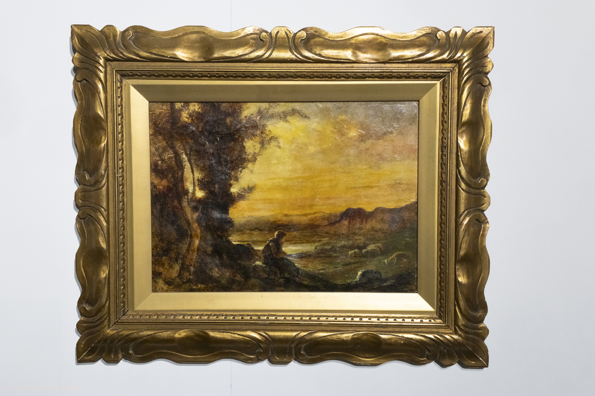 _DSF4242.jpg - 02/02/2024. Torino. I Macchiaioli e la pittura en plein air tra Francia e Italia, al Mastio della Cittadella fino al 1Â° aprile 2024 la mostra con 90 dipinti di 30 artisti. Nella foto Antonio Fontanesi, pastorella con il suo gregge al tramonto