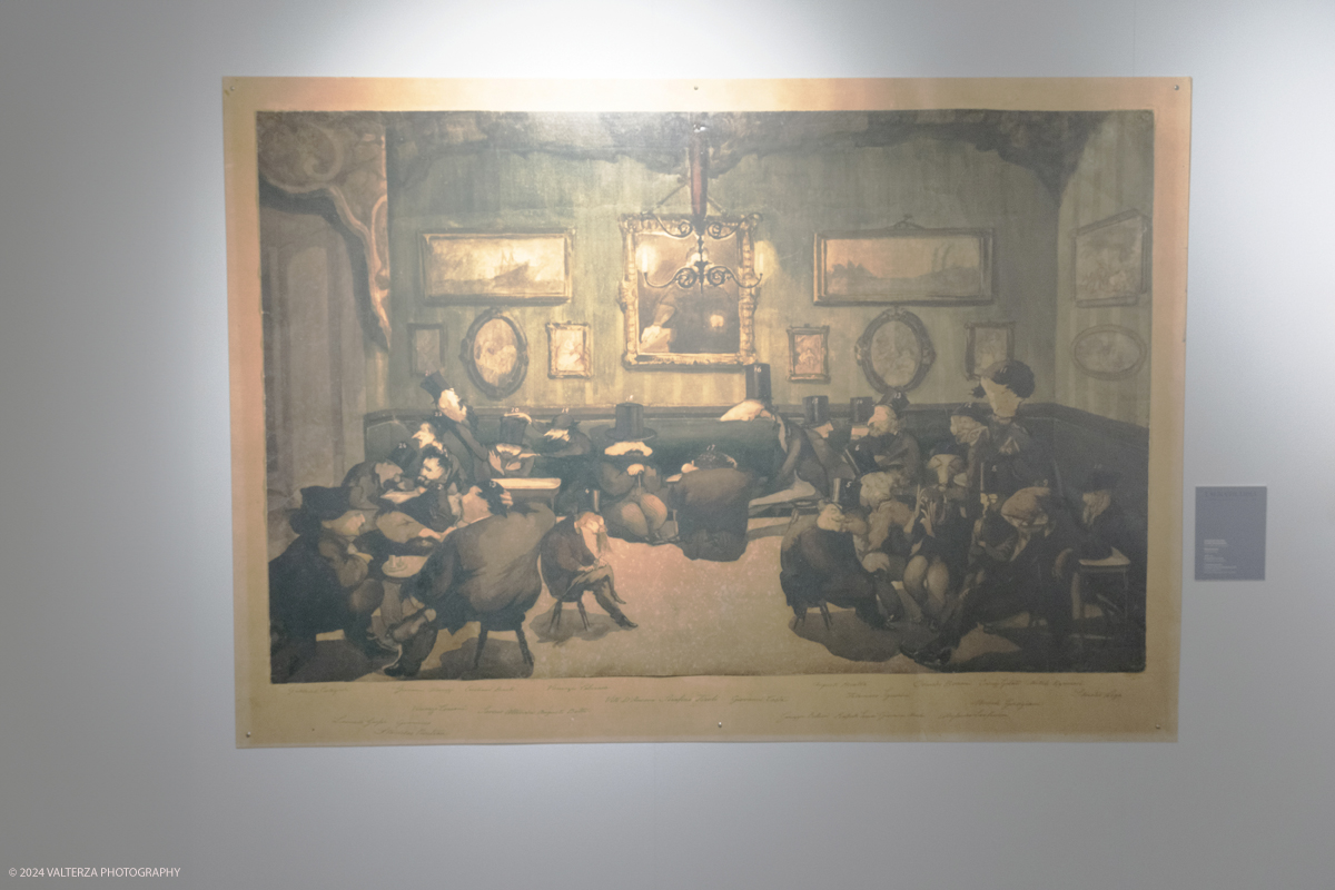 _DSF4260.jpg - 02/02/2024. Torino. I Macchiaioli e la pittura en plein air tra Francia e Italia, al Mastio della Cittadella fino al 1Â° aprile 2024 la mostra con 90 dipinti di 30 artisti. Nella foto Adriano Ccioni, Il CaffÃ© Michelangelo  Riproduzione