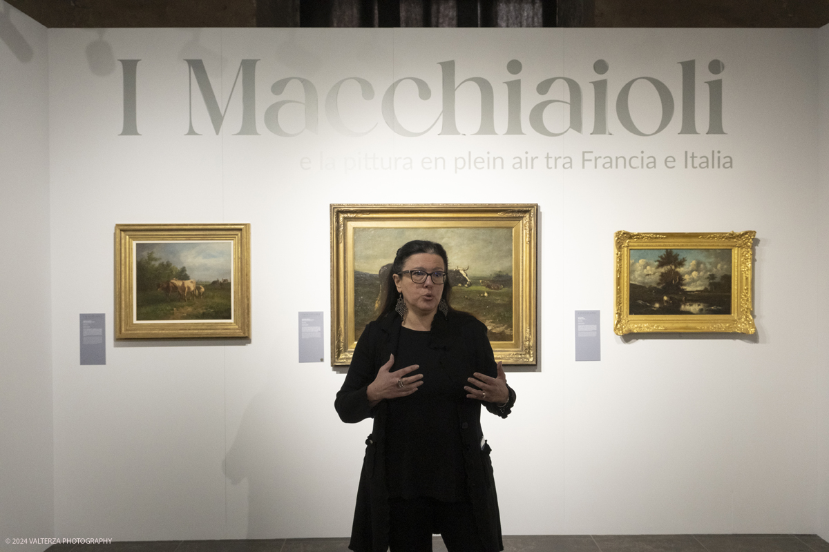 _DSF4346.jpg - 02/02/2024. Torino. I Macchiaioli e la pittura en plein air tra Francia e Italia, al Mastio della Cittadella fino al 1Â° aprile 2024 la mostra con 90 dipinti di 30 artisti. Nella foto la curatrice Simona Bartolena