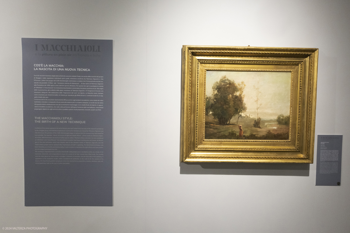 _DSF4392.jpg - 02/02/2024. Torino. I Macchiaioli e la pittura en plein air tra Francia e Italia, al Mastio della Cittadella fino al 1Â° aprile 2024 la mostra con 90 dipinti di 30 artisti. Nella foto Serafino de Tivoli, Paesaggio