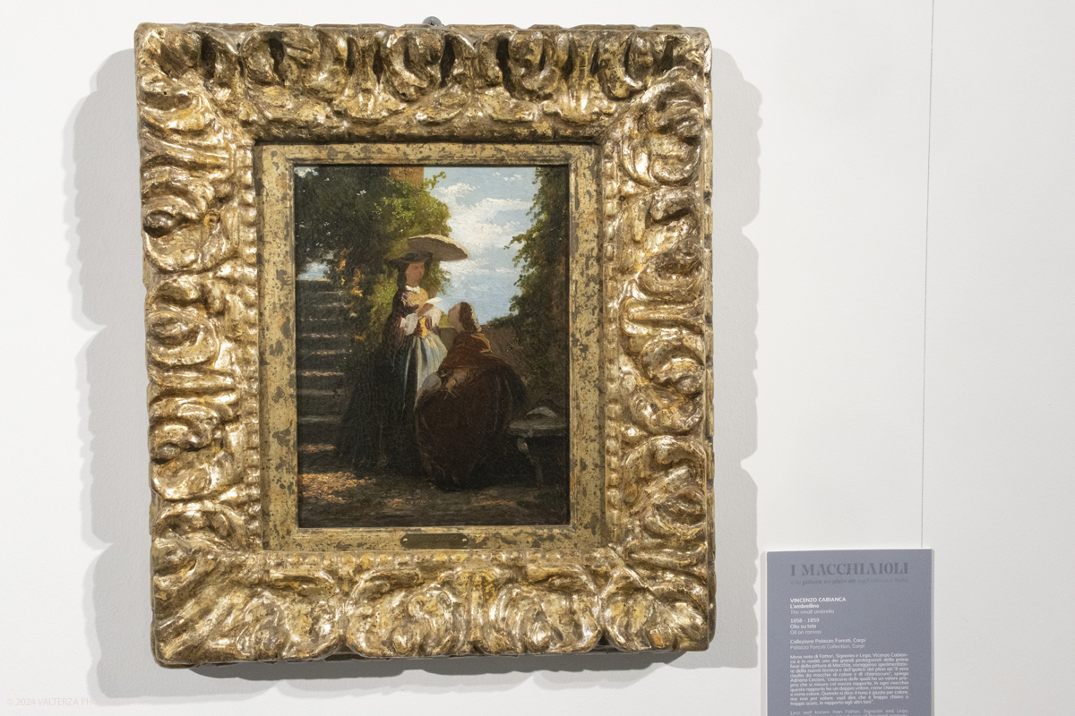 _DSF4405.jpg - 02/02/2024. Torino. I Macchiaioli e la pittura en plein air tra Francia e Italia, al Mastio della Cittadella fino al 1Â° aprile 2024 la mostra con 90 dipinti di 30 artisti. Nella foto Vincenzo Cabianca, L'ombrellino