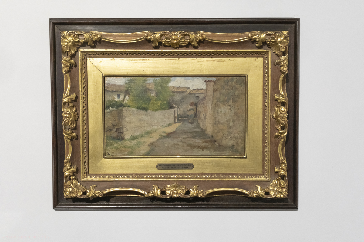_DSF4454.jpg - 02/02/2024. Torino. I Macchiaioli e la pittura en plein air tra Francia e Italia, al Mastio della Cittadella fino al 1Â° aprile 2024 la mostra con 90 dipinti di 30 artisti. Nella foto Bauco presso Roma o Strada in Ciociaria