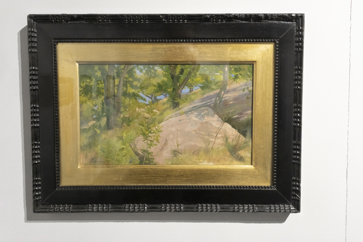 _DSF4464.jpg - 02/02/2024. Torino. I Macchiaioli e la pittura en plein air tra Francia e Italia, al Mastio della Cittadella fino al 1Â° aprile 2024 la mostra con 90 dipinti di 30 artisti. Nella foto Eugenio Cecconi, Paesaggio con alberi