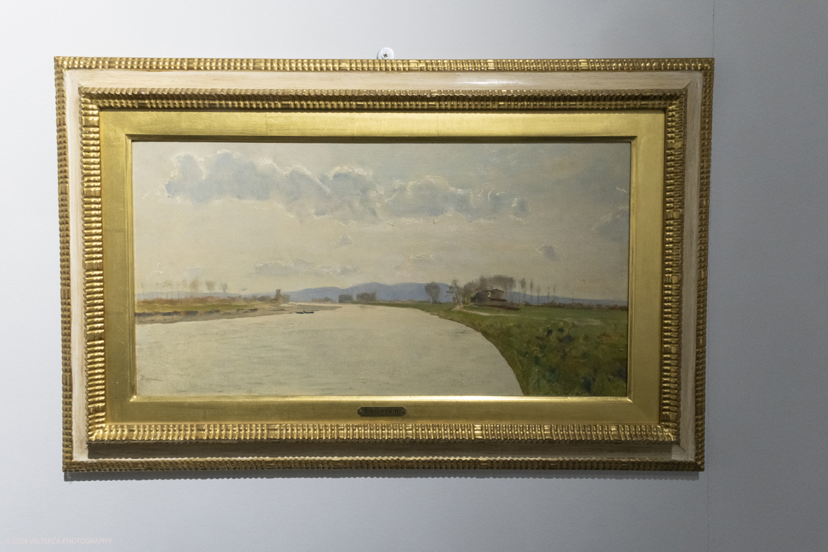 _DSF4518.jpg - 02/02/2024. Torino. I Macchiaioli e la pittura en plein air tra Francia e Italia, al Mastio della Cittadella fino al 1Â° aprile 2024 la mostra con 90 dipinti di 30 artisti. Nella foto Telemaco Signorini, sull'Arno