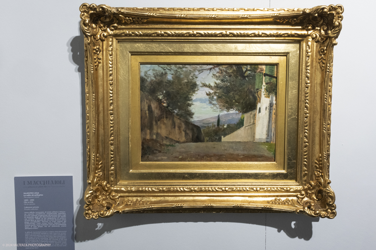 _DSF4530.jpg - 02/02/2024. Torino. I Macchiaioli e la pittura en plein air tra Francia e Italia, al Mastio della Cittadella fino al 1Â° aprile 2024 la mostra con 90 dipinti di 30 artisti. Nella foto Silvestro Lega, La salita del pellegrino