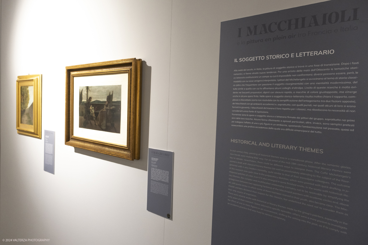 _DSF4544.jpg - 02/02/2024. Torino. I Macchiaioli e la pittura en plein air tra Francia e Italia, al Mastio della Cittadella fino al 1Â° aprile 2024 la mostra con 90 dipinti di 30 artisti. Nella foto parte dell'allestimento della mostra
