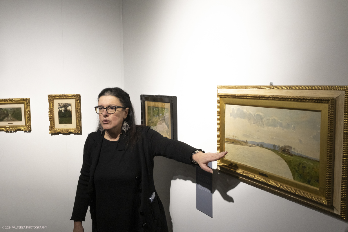 _DSF4610.jpg - 02/02/2024. Torino. I Macchiaioli e la pittura en plein air tra Francia e Italia, al Mastio della Cittadella fino al 1Â° aprile 2024 la mostra con 90 dipinti di 30 artisti. Nella foto la curatrice Simona Bartolena
