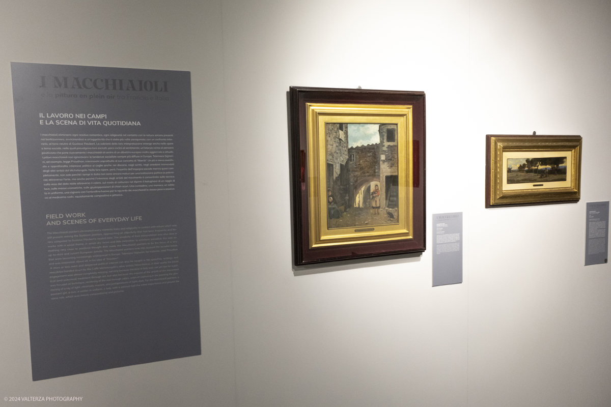 _DSF4629.jpg - 02/02/2024. Torino. I Macchiaioli e la pittura en plein air tra Francia e Italia, al Mastio della Cittadella fino al 1Â° aprile 2024 la mostra con 90 dipinti di 30 artisti. Nella foto parte dell'allestimento della mostra