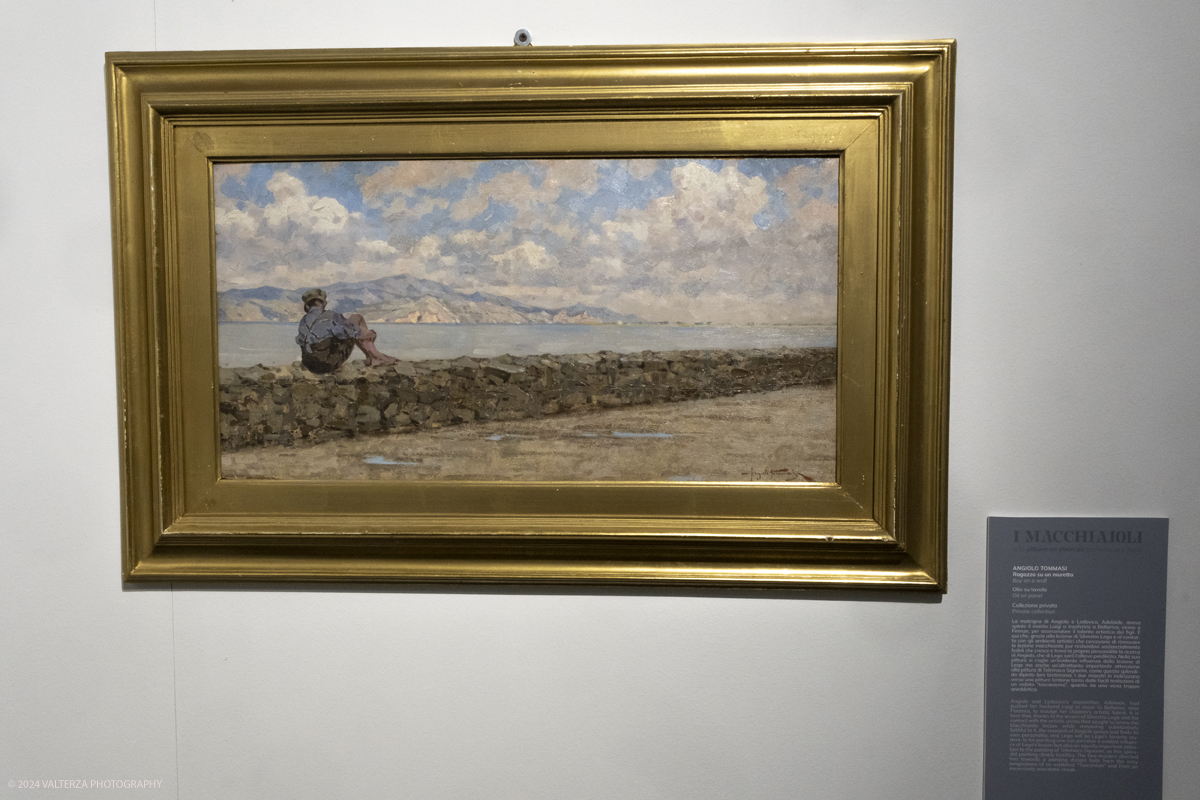 _DSF4733.jpg - 02/02/2024. Torino. I Macchiaioli e la pittura en plein air tra Francia e Italia, al Mastio della Cittadella fino al 1Â° aprile 2024 la mostra con 90 dipinti di 30 artisti. Nella foto Angiolo Tommasi, Ragazzo su un muretto