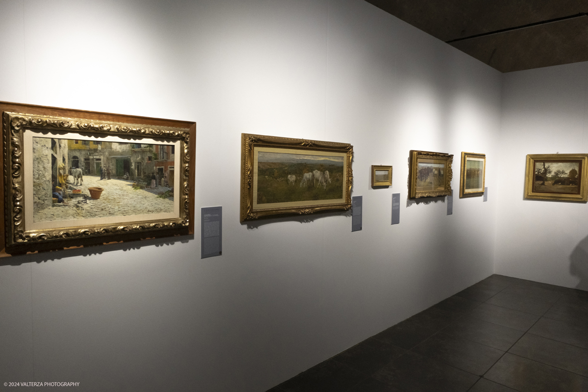 _DSF4744.jpg - 02/02/2024. Torino. I Macchiaioli e la pittura en plein air tra Francia e Italia, al Mastio della Cittadella fino al 1Â° aprile 2024 la mostra con 90 dipinti di 30 artisti. Nella foto parte dell'allestimento della mostra
