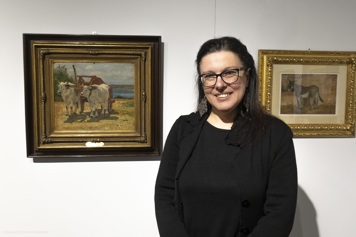 _DSF4953.jpg - 02/02/2024. Torino. I Macchiaioli e la pittura en plein air tra Francia e Italia, al Mastio della Cittadella fino al 1Â° aprile 2024 la mostra con 90 dipinti di 30 artisti. Nella foto la curatrice Simona Bartolena