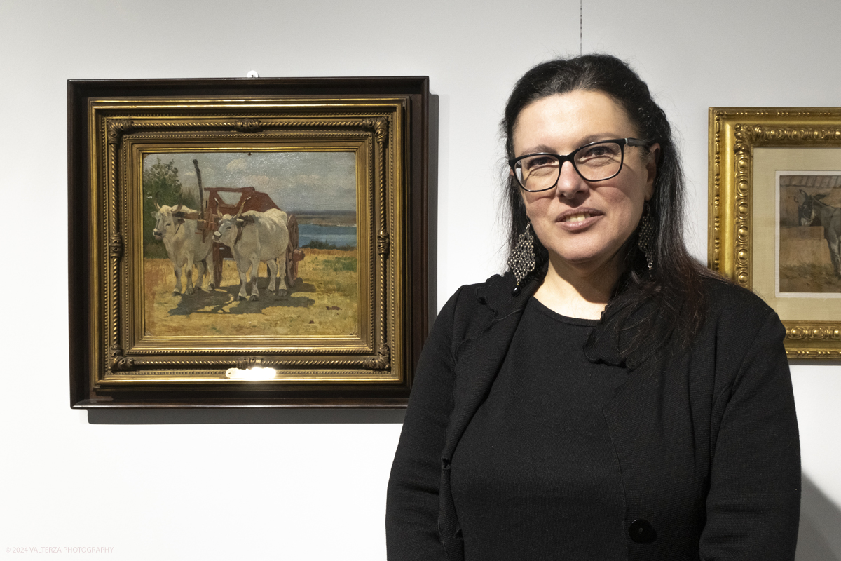 _DSF4955.jpg - 02/02/2024. Torino. I Macchiaioli e la pittura en plein air tra Francia e Italia, al Mastio della Cittadella fino al 1Â° aprile 2024 la mostra con 90 dipinti di 30 artisti. Nella foto la curatrice Simona Bartolena