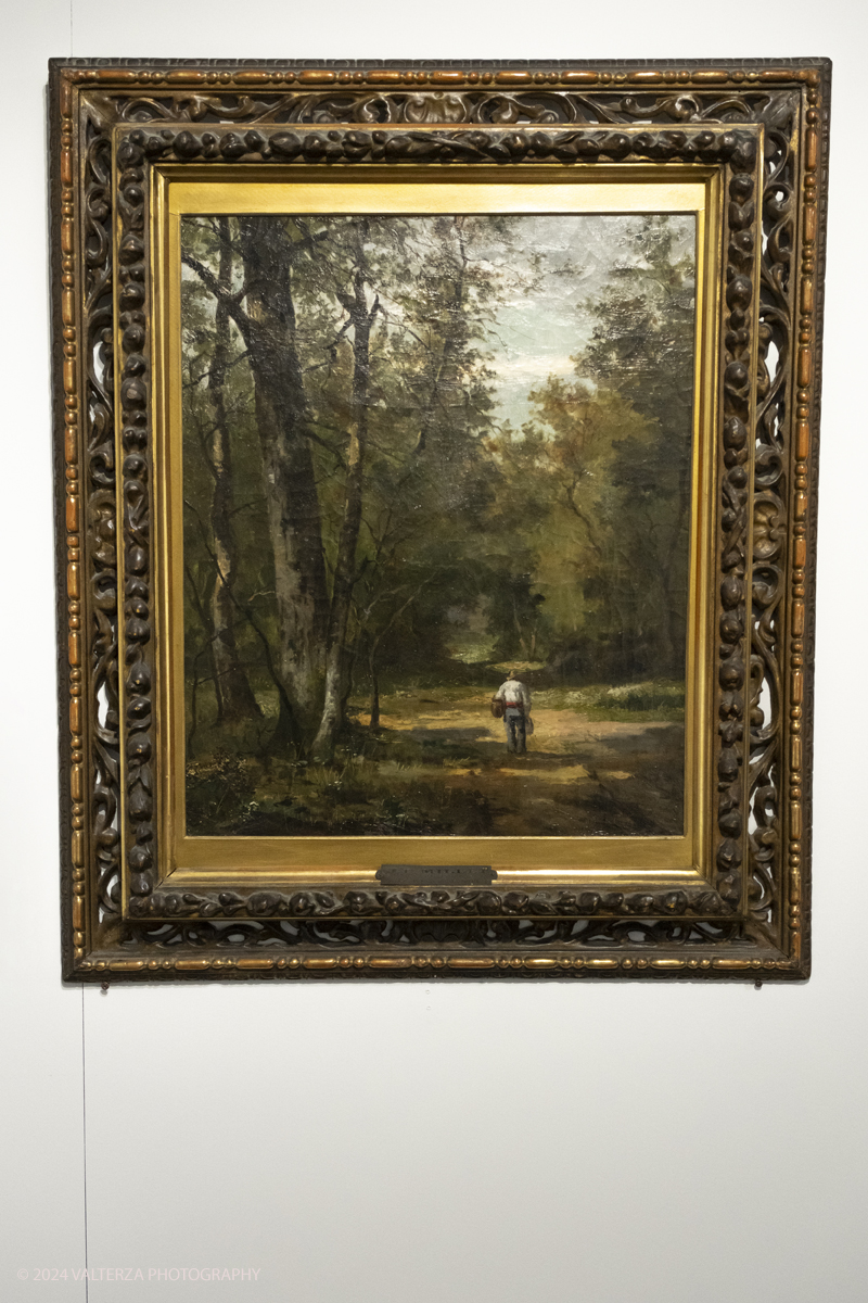 _DSF5007.jpg - 02/02/2024. Torino. I Macchiaioli e la pittura en plein air tra Francia e Italia, al Mastio della Cittadella fino al 1Â° aprile 2024 la mostra con 90 dipinti di 30 artisti. Nella foto Jean - Francoise Millet, Dans la Foret