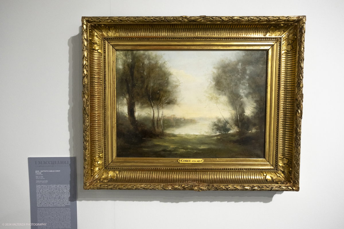 _DSF5014.jpg - 02/02/2024. Torino. I Macchiaioli e la pittura en plein air tra Francia e Italia, al Mastio della Cittadella fino al 1Â° aprile 2024 la mostra con 90 dipinti di 30 artisti. Nella foto Jean Baptiste Camille Corot, Paysage