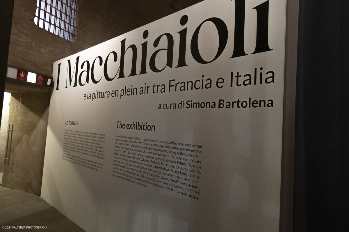 _DSF5031.jpg - 02/02/2024. Torino. I Macchiaioli e la pittura en plein air tra Francia e Italia, al Mastio della Cittadella fino al 1Â° aprile 2024 la mostra con 90 dipinti di 30 artisti. Nella foto l'ingresso alla mostra