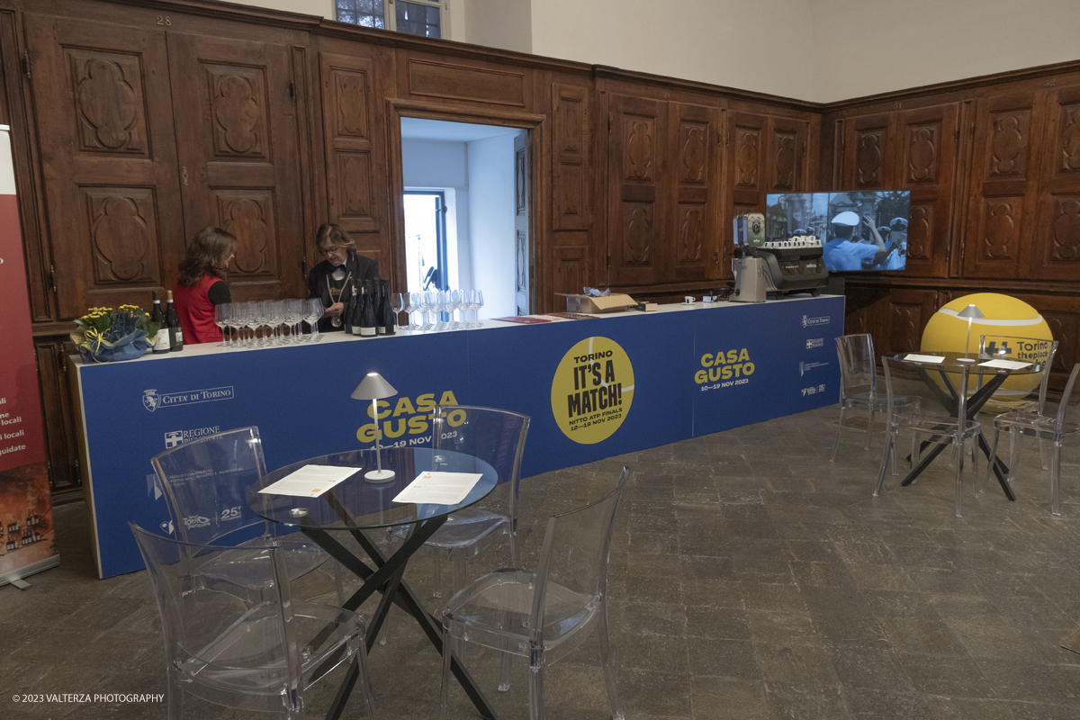 _DSF5359.jpg - 10/11/2023. Torino. Con il taglio del nastro alla presenza delle autoritÃ , questa mattina in piazza Castello sono stati ufficialmente inaugurati gli spazi di Casa Tennis, Casa Gusto e Casa Media. Nella foto interno di casa gusto
