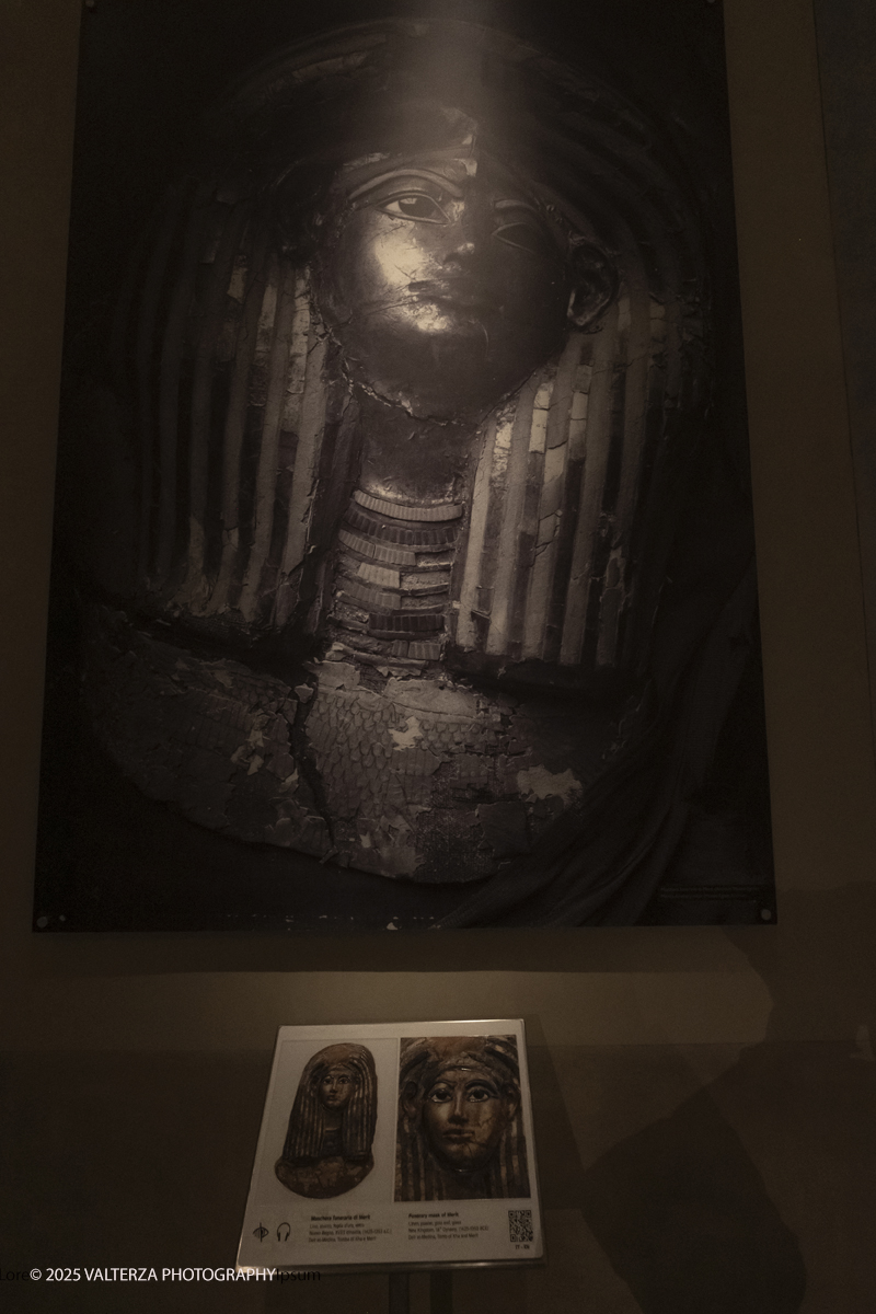 _DSF3077.jpg - 04/12/2025. Torino. Il riallestimento della Sala 7 del Museo Egizio di Torino, dedicata al corredo funerario di Kha e Merit, Ã¨ stato inaugurato il 4 dicembre 2025. I lavori di aggiornamento erano iniziati il 7 ottobre 2025. Nella foto maschera funeraria di Merit