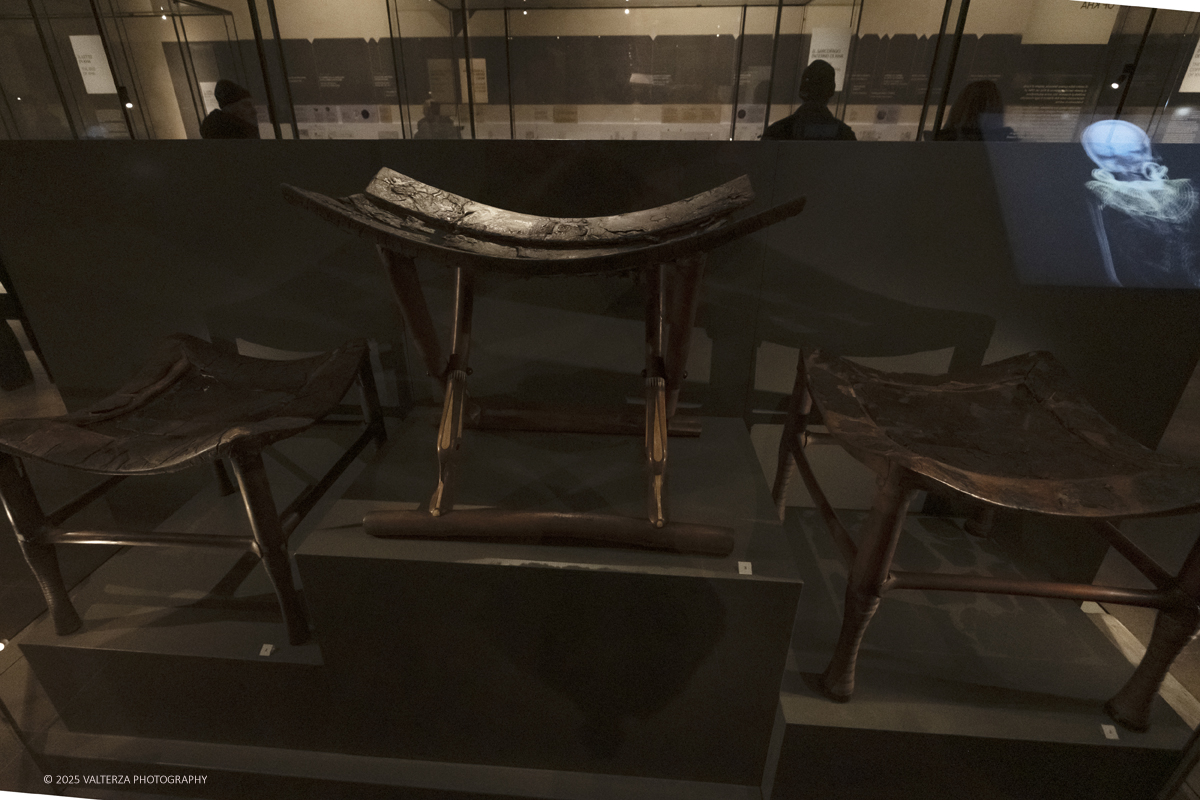 _DSF3079.jpg - 04/12/2025. Torino. Il riallestimento della Sala 7 del Museo Egizio di Torino, dedicata al corredo funerario di Kha e Merit, Ã¨ stato inaugurato il 4 dicembre 2025. I lavori di aggiornamento erano iniziati il 7 ottobre 2025. Nella foto elementi di arregamento