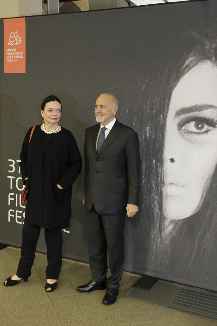 _DSF6063.jpg - 22/11/2019.Torino. Al via la 37ma edizione del Tff con un programma dedicato soprattutto all'horror. Nella foto Barbara Steele ed il presidente del Museo del Cinema Enzo Ghigo.