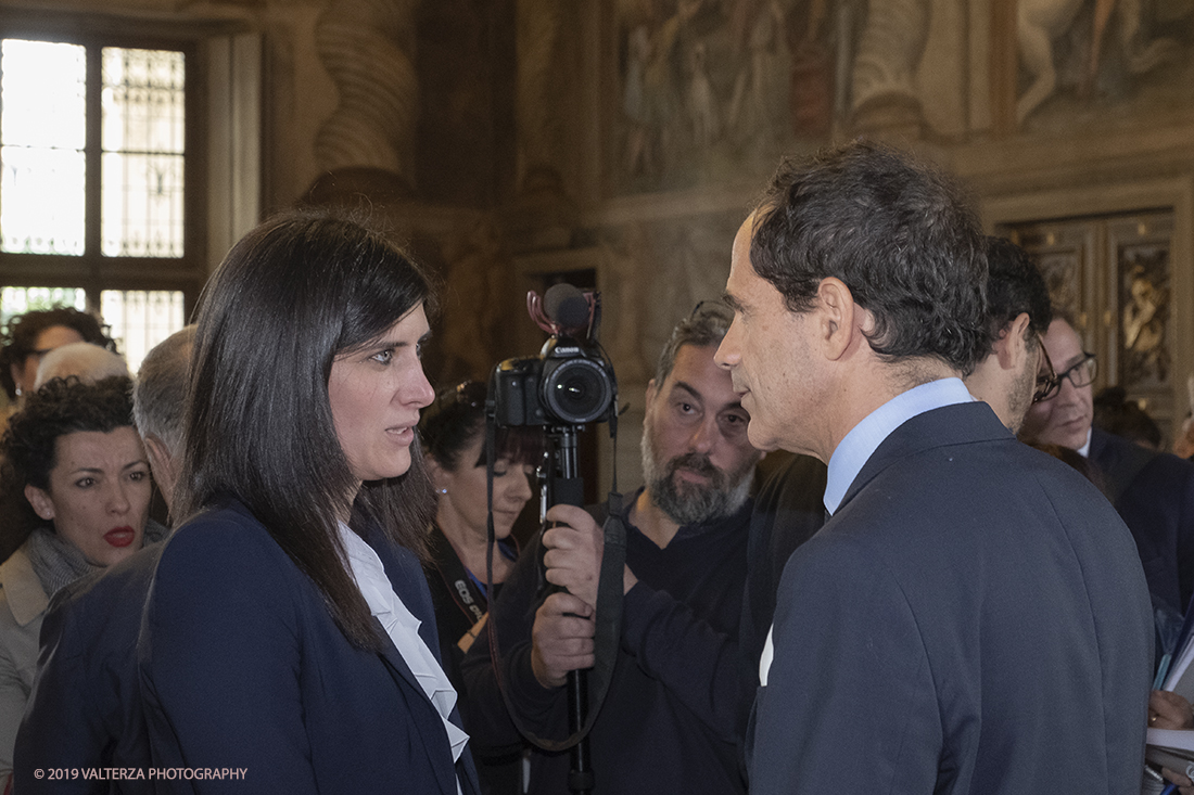 DSCF6172.jpg - 20/05/2019. Torino. A poco piÃ¹ di un mese dallâ€™inizio (24-30 giugno 2019), i promotori dellâ€™Italian Tech Week presentano alla stampa i contenuti dellâ€™iniziativa. Nella foto la sindaca Chiara Appendino e Vincenzo Ilotte, Presidente della camera di commercio di Torino.