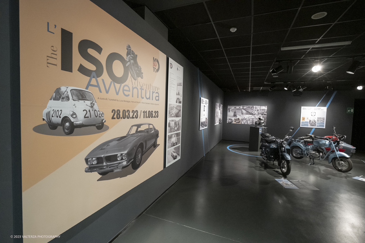 _DSF7245.jpg - 28/03/2023. Torino.  Una mostra per riscoprire la straordinaria vicenda industriale di Iso Rivolta, marchio oggi spesso dimenticato che testimonia lâ€™ingegno italiano nella storia dellâ€™automobile e del car design, recentemente rilanciato dalla nipote del fondatore. Nella foto parte dell'allestimento della mostra