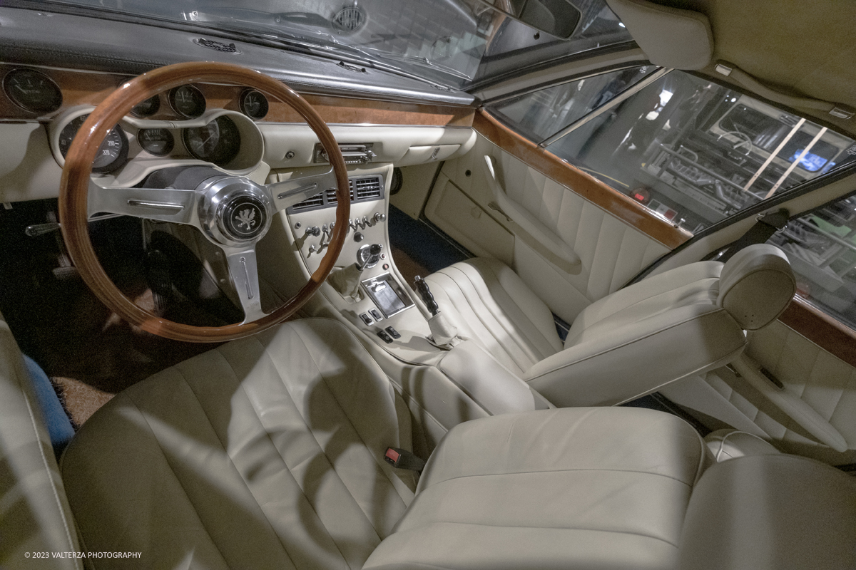 _DSF7327.jpg - 28/03/2023. Torino.  Una mostra per riscoprire la straordinaria vicenda industriale di Iso Rivolta, marchio oggi spesso dimenticato che testimonia lâ€™ingegno italiano nella storia dellâ€™automobile e del car design, recentemente rilanciato dalla nipote del fondatore. Nella foto interno della Iso Rivolta Fidia - 1972 ricordata come " le quattro porte piÃ¹ veloci del mondo"