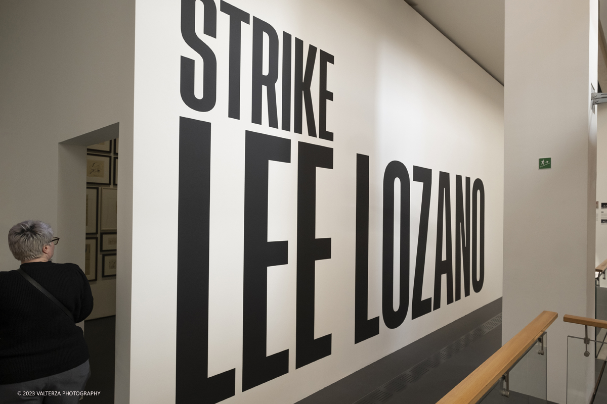 _DSF2346.jpg - 07/03/2023. Torino. Inedita mostra personale  dedicata a Lee Lozano (1930-1999) artista pioniera e figura chiave della scena newyorkese degli anni '60 e primi anni '70. Nella foto l'area di ingresso alla mostra