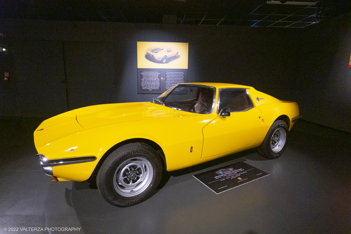DSCF6958.jpg - 13/09/2022. Torino. Al MAUTO si Ã¨ tenuta lâ€™inaugurazione di una mostra che vuole rendere omaggio a questa auto sportiva dâ€™autore, unâ€™avventura pensata a Milano e realizzata a Torino, straordinaria nel successo e nel fallimento. Nella foto modello LMX Sirex Higk Compresssion Sport CoupÃ¨ Turbo Motore V6 2.300 cc  1971