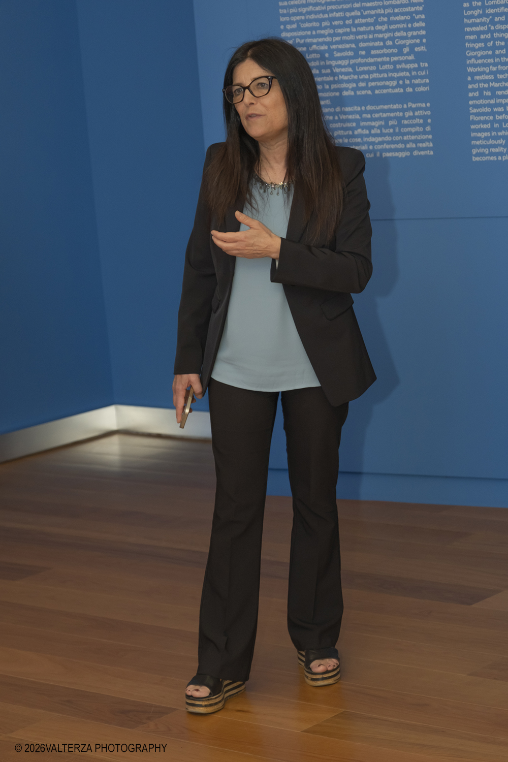 _DSF2604.jpg - 29/05/2026. Torino. Ai Musei Reali di Torino un confronto tra Lorenzo Lotto e Giovanni Girolamo Savoldo indaga le origini della â€œluce del veroâ€� che anticipÃ² la rivoluzione caravaggesca. In mostra tre dipinti del primo Cinquecento, disegni di Cavalcaselle e una â€œlezione immaginataâ€� di Roberto Longhi.  Nella foto Annamaria Bava, Musei Reali di Torino curatrice della mostra