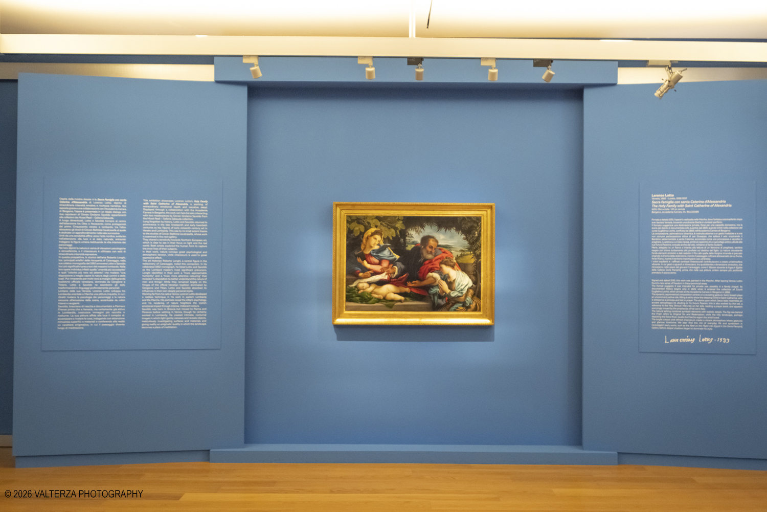 _DSF3855.jpg - 29/05/2026. Torino. Ai Musei Reali di Torino un confronto tra Lorenzo Lotto e Giovanni Girolamo Savoldo indaga le origini della â€œluce del veroâ€� che anticipÃ² la rivoluzione caravaggesca. In mostra tre dipinti del primo Cinquecento, disegni di Cavalcaselle e una â€œlezione immaginataâ€� di Roberto Longhi.  Nella foto parte della mostra con  l'opera del Lotto