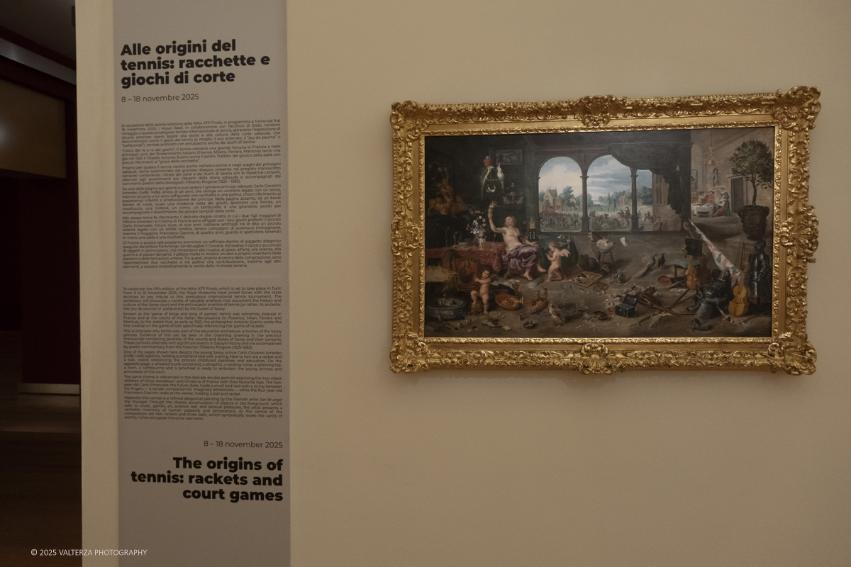 _DSF6100.jpg - 10/11)2025.Torino.  NITTO ATP FINALS / LIVE TENNIS, LOVE TORINO & PIEMONTE. Nella foto la mostra Alle origini del tennis: racchette e giochi di corte (8-18 novembre 2025), in programma alla Galleria Sabauda dei Musei Reali