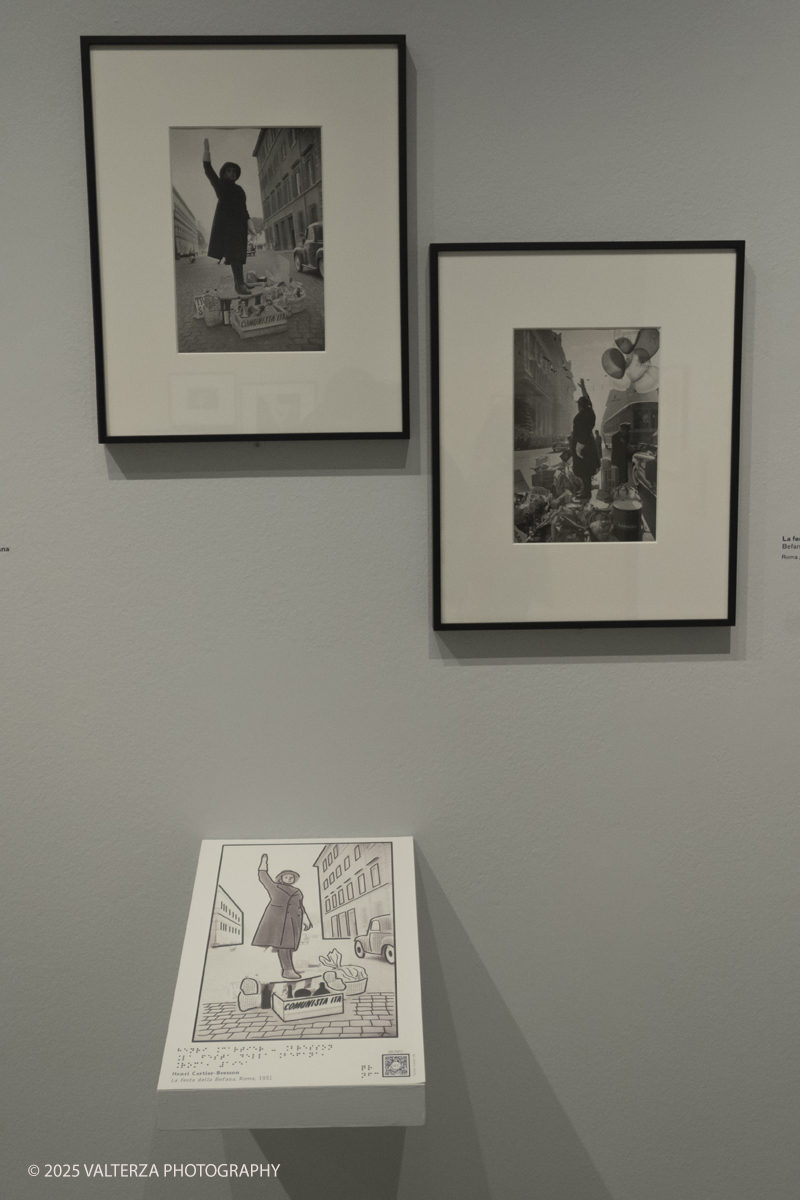 DSCF0064.jpg - Italy, Turin, February 13, 2025. CAMERA - Centro Italiano per la Fotografia presents the exhibition â€œHenri Cartier-Bresson e lâ€™Italiaâ€�, an unpublished story, signed by H.C.B. on the history of the  Italian countrry from 1932 to 1973. Into the picture images from 1951
