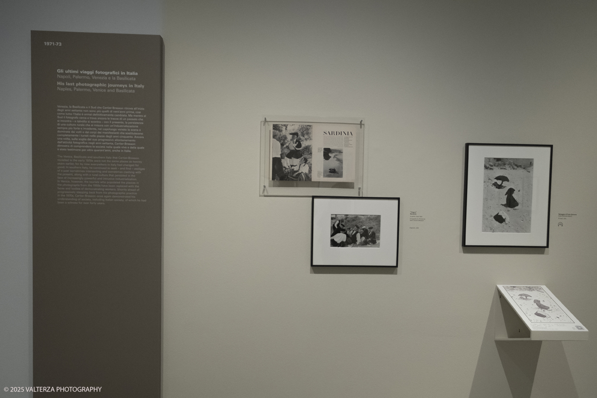 DSCF0134.jpg - Italy, Turin, February 13, 2025. CAMERA - Centro Italiano per la Fotografia presents the exhibition â€œHenri Cartier-Bresson e lâ€™Italiaâ€�, an unpublished story, signed by H.C.B. on the history of the  Italian countrry from 1932 to 1973. Into the picture part of the exhibition set-up