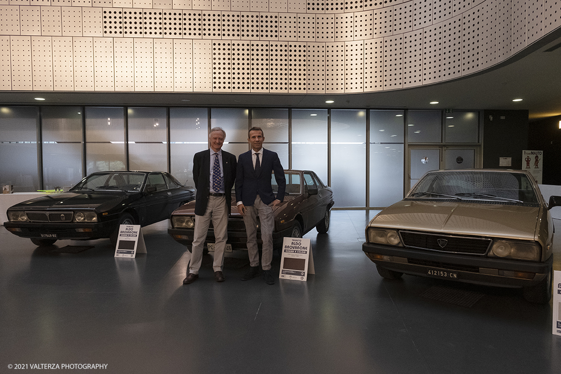 _DSF2755.jpg - 12/10/2021. Torino.  Al MAUTO in esposizione nove Lancia Gamma CoupÃ¨ fino al 24 Ottobre. Nella foto Cesare Brovarone ed Andrea Levy