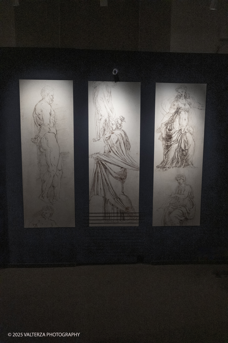DSCF0212.jpg - 17/04/2025. Torino. Artexhibition, Da Botticelli a Muecha. Bellezza , Natura, Seduzione. Into the picture fourth section Looking at the ancient  The Roman notebook of Gerolamo da Carpi