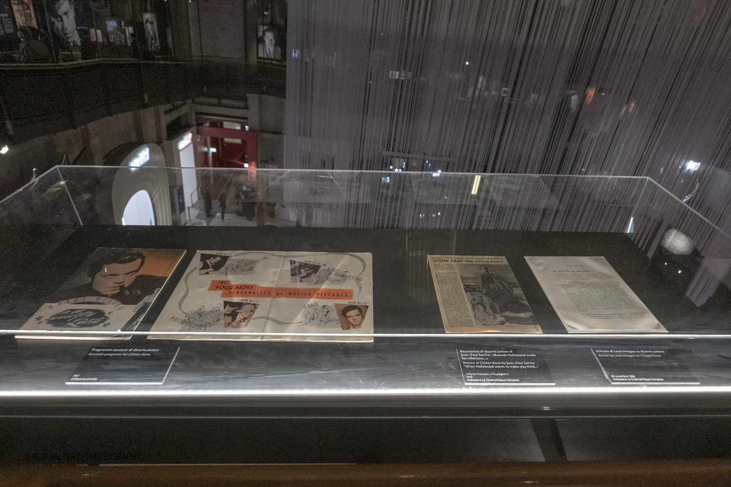 _DSF8724.jpg - 31/03/2026. Torino. Mostra My Name is Orson Welle, la mostra ripercorre la vita e la carriera del grande regista attraverso fotografie, documenti dâ€™archivio, disegni, manifesti, materiali audiovisivi e installazioni. Nella foto documentazione afferente alla seconda delle cinque aree tematiche della mostra  1941 Quarto Potere