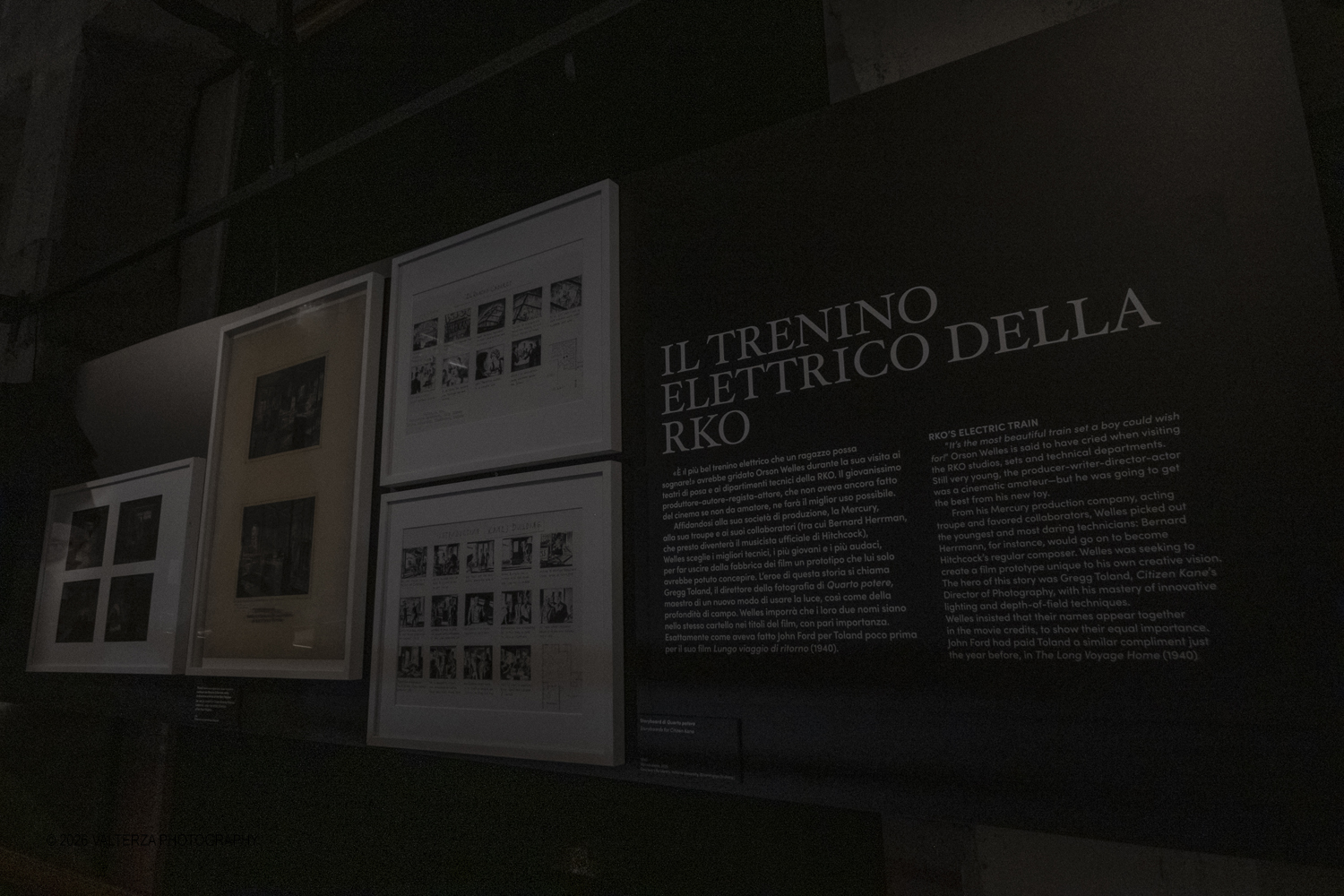 _DSF8735.jpg - 31/03/2026. Torino. Mostra My Name is Orson Welle, la mostra ripercorre la vita e la carriera del grande regista attraverso fotografie, documenti dâ€™archivio, disegni, manifesti, materiali audiovisivi e installazioni. Nella foto documentazione afferente alla seconda delle cinque aree tematiche della mostra  1941 Quarto Potere