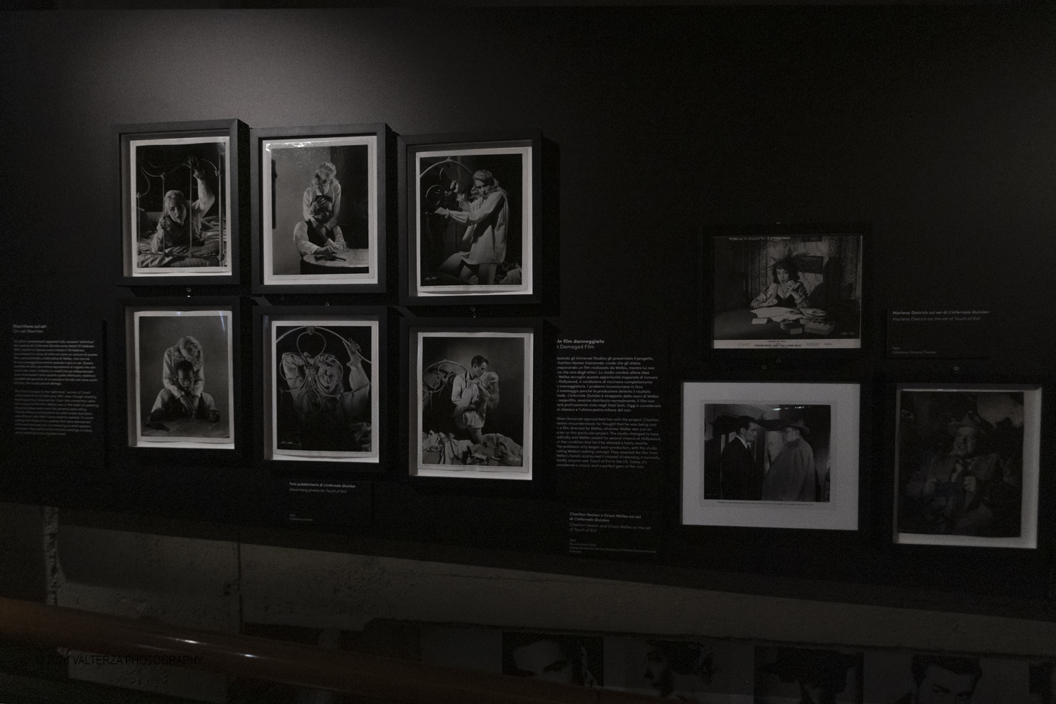 _DSF8901.jpg - 31/03/2026. Torino. Mostra My Name is Orson Welle, la mostra ripercorre la vita e la carriera del grande regista attraverso fotografie, documenti dâ€™archivio, disegni, manifesti, materiali audiovisivi e installazioni. Nella foto documentazione afferente alla alla terza delle cinque aree tematiche della mostra  1942 Lâ€™inizio dei guai