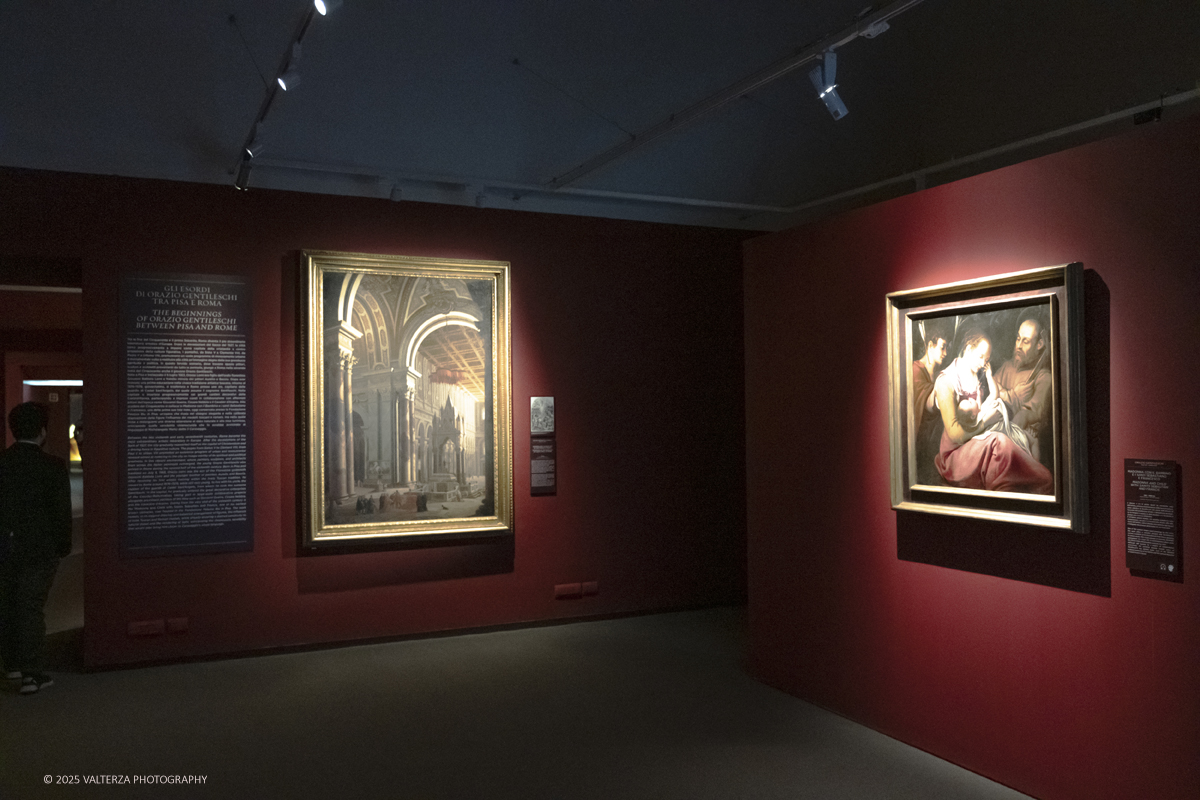 _DSF0151.jpg - 22/11720'25. Torino. Dal 22 novembre 2025 al 3 maggio 2026, le Sale Chiablese dei Musei Reali di Torino ospitano una mostra dedicata a Orazio Gentileschi (Pisa, 1563 â€“ Londra, 1639), uno dei piÃ¹ importanti artisti italiani del Seicento, la cui straordinaria qualitÃ  pittorica fu premiata da un successo in vita pari a quello di Caravaggio, Rubens e Van Dyck. Nella foto parte dell'allestimento della mostra