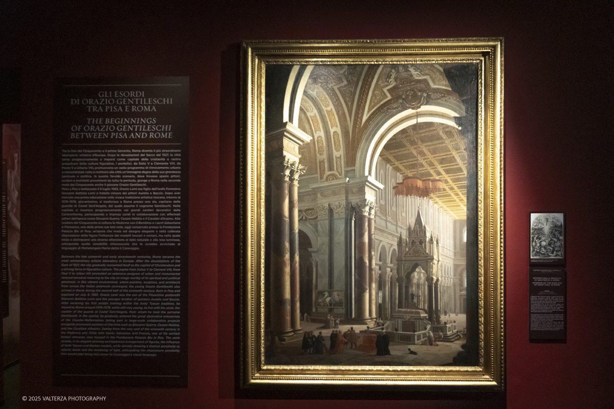 _DSF0154.jpg - 22/11720'25. Torino. Dal 22 novembre 2025 al 3 maggio 2026, le Sale Chiablese dei Musei Reali di Torino ospitano una mostra dedicata a Orazio Gentileschi (Pisa, 1563 â€“ Londra, 1639), uno dei piÃ¹ importanti artisti italiani del Seicento, la cui straordinaria qualitÃ  pittorica fu premiata da un successo in vita pari a quello di Caravaggio, Rubens e Van Dyck. Nella foto parte dell'allestimento