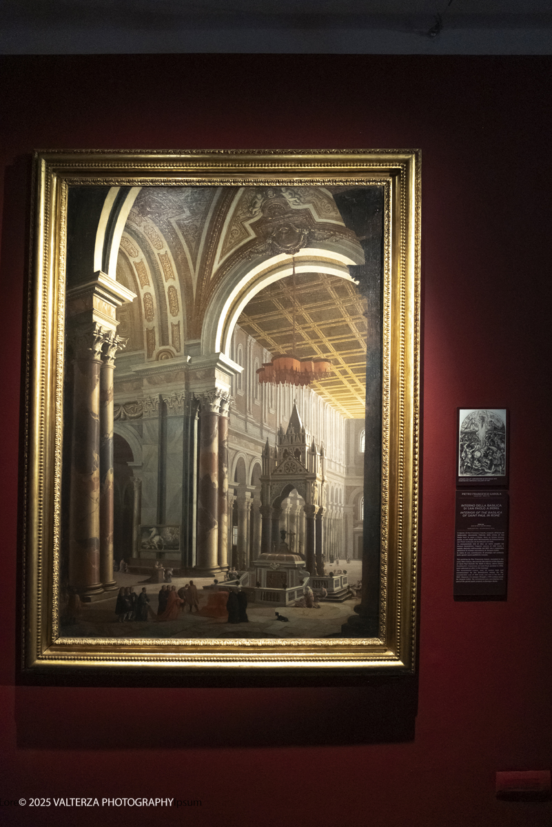 _DSF0155.jpg - 22/11720'25. Torino. Dal 22 novembre 2025 al 3 maggio 2026, le Sale Chiablese dei Musei Reali di Torino ospitano una mostra dedicata a Orazio Gentileschi (Pisa, 1563 â€“ Londra, 1639), uno dei piÃ¹ importanti artisti italiani del Seicento, la cui straordinaria qualitÃ  pittorica fu premiata da un successo in vita pari a quello di Caravaggio, Rubens e Van Dyck. Nella foto Interno della Basilica di San Paolo a Roma, 1710 ca opera di Piero Francesco Garola