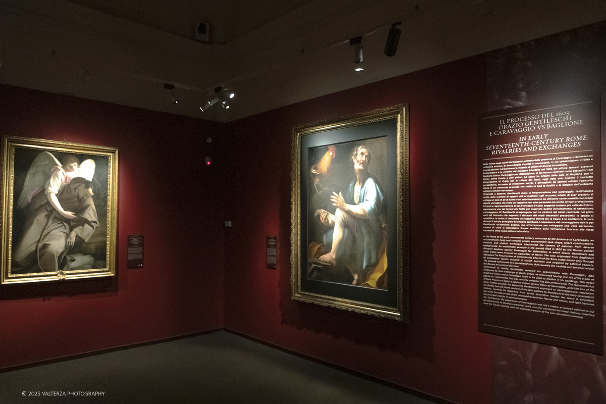 _DSF0203.jpg - 22/11720'25. Torino. Dal 22 novembre 2025 al 3 maggio 2026, le Sale Chiablese dei Musei Reali di Torino ospitano una mostra dedicata a Orazio Gentileschi (Pisa, 1563 â€“ Londra, 1639), uno dei piÃ¹ importanti artisti italiani del Seicento, la cui straordinaria qualitÃ  pittorica fu premiata da un successo in vita pari a quello di Caravaggio, Rubens e Van Dyck. Nella foto parte dell'allestimento della mostra