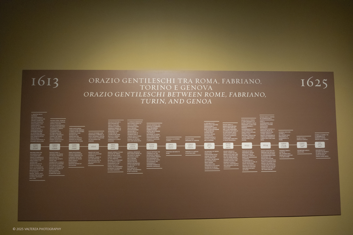 _DSF0326.jpg - 22/11720'25. Torino. Dal 22 novembre 2025 al 3 maggio 2026, le Sale Chiablese dei Musei Reali di Torino ospitano una mostra dedicata a Orazio Gentileschi (Pisa, 1563 â€“ Londra, 1639), uno dei piÃ¹ importanti artisti italiani del Seicento, la cui straordinaria qualitÃ  pittorica fu premiata da un successo in vita pari a quello di Caravaggio, Rubens e Van Dyck. Nella foto parte dell'allestimento della mostra