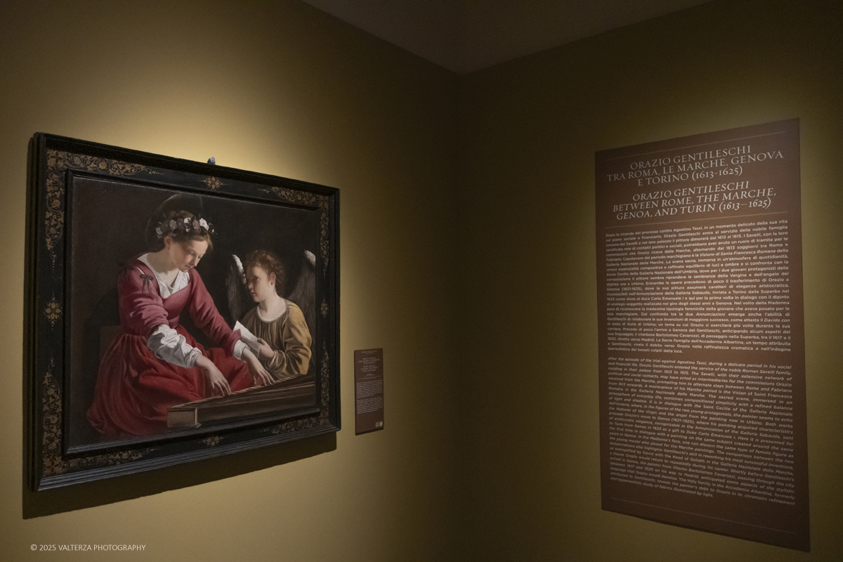 _DSF0329.jpg - 22/11720'25. Torino. Dal 22 novembre 2025 al 3 maggio 2026, le Sale Chiablese dei Musei Reali di Torino ospitano una mostra dedicata a Orazio Gentileschi (Pisa, 1563 â€“ Londra, 1639), uno dei piÃ¹ importanti artisti italiani del Seicento, la cui straordinaria qualitÃ  pittorica fu premiata da un successo in vita pari a quello di Caravaggio, Rubens e Van Dyck. Nella foto parte dell'allestimento della mostra