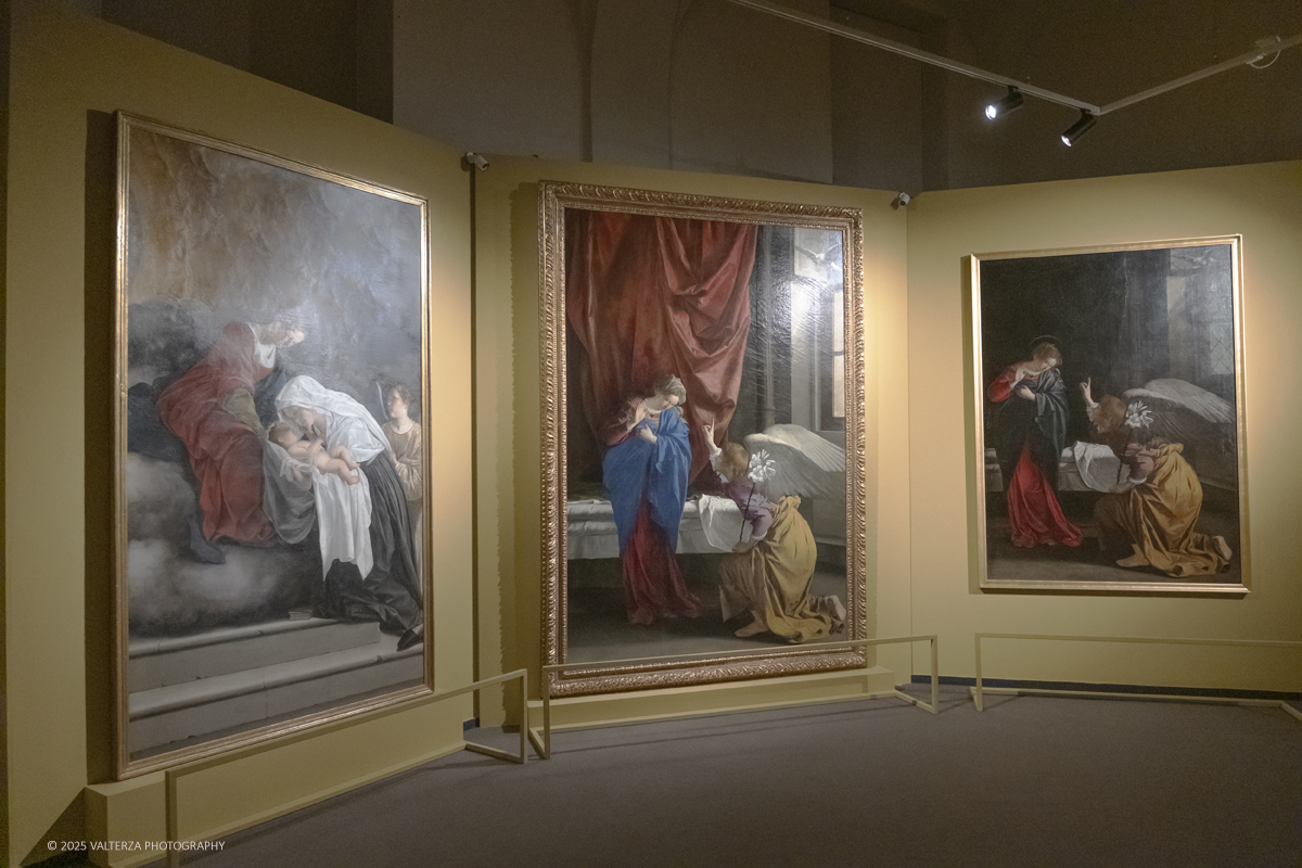 _DSF0331.jpg - 22/11720'25. Torino. Dal 22 novembre 2025 al 3 maggio 2026, le Sale Chiablese dei Musei Reali di Torino ospitano una mostra dedicata a Orazio Gentileschi (Pisa, 1563 â€“ Londra, 1639), uno dei piÃ¹ importanti artisti italiani del Seicento, la cui straordinaria qualitÃ  pittorica fu premiata da un successo in vita pari a quello di Caravaggio, Rubens e Van Dyck. Nella foto parte dell'allestimento della mostra