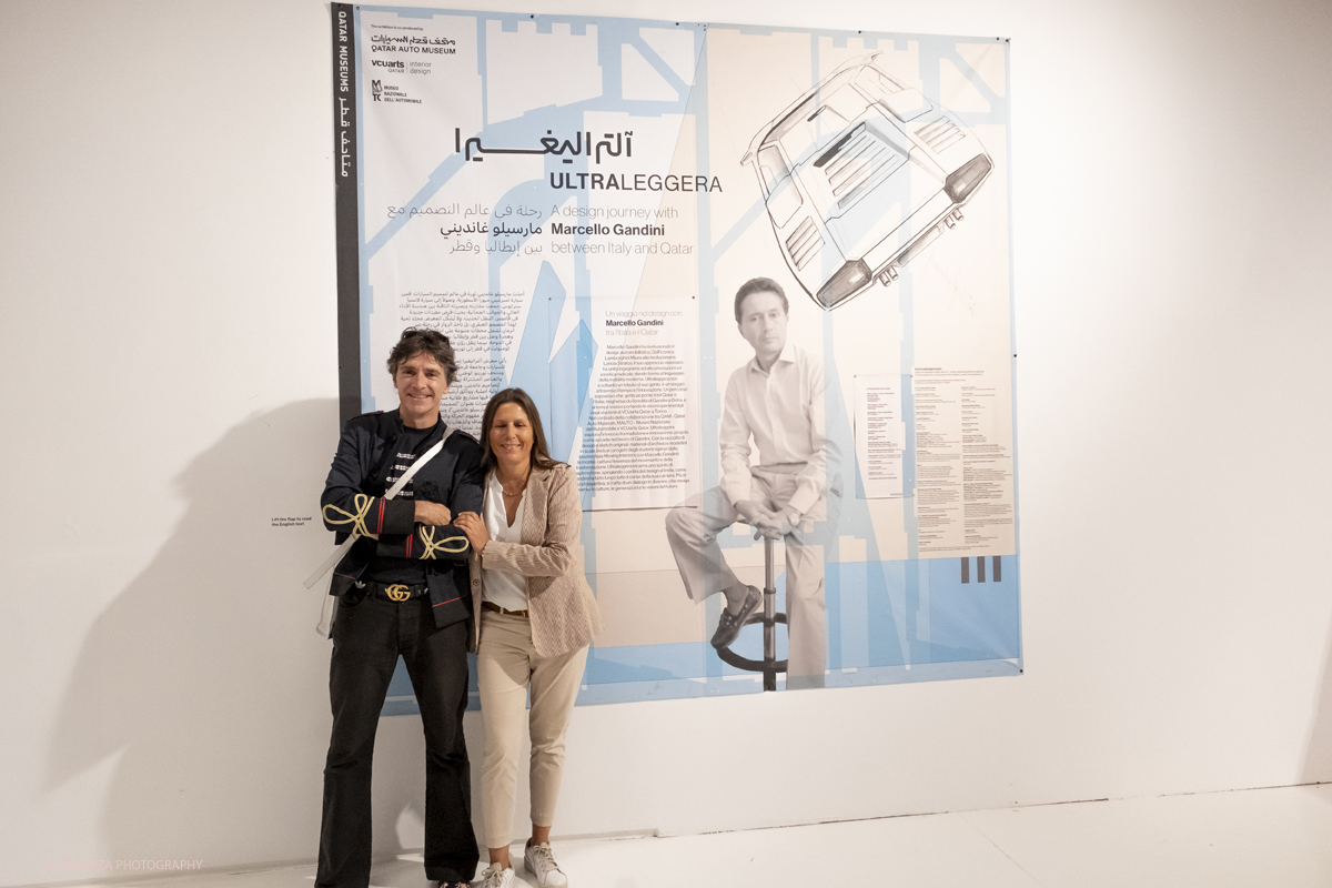 DSCF0106.jpg - 19/06/2025. Torino.    ULTRALEGGERA. A design journey with Marcello Gandini between Italy and Qatar.  Lâ€™ereditÃ  di pensiero di Marcello Gandini in una mostra a un anno dalla scomparsa del Maestro. Nella foto   Simone Carena, continuatore dello studio di Gandini, e Marzia Gandini, figlia del Maestro.