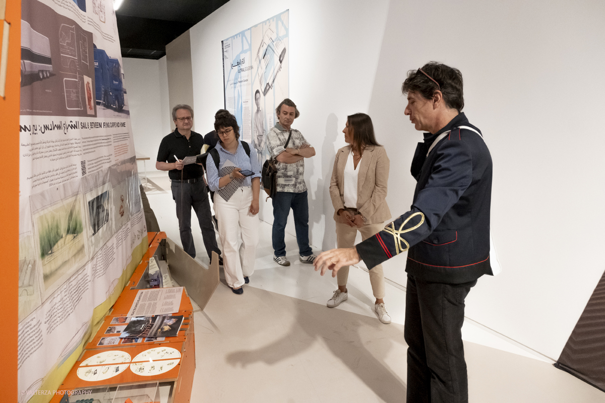 DSCF0206.jpg - 19/06/2025. Torino.    ULTRALEGGERA. A design journey with Marcello Gandini between Italy and Qatar.  Lâ€™ereditÃ  di pensiero di Marcello Gandini in una mostra a un anno dalla scomparsa del Maestro. Nella foto visita guidata alla moastra con  Simone Carena, continuatore dello studio di Gandini, e Marzia Gandini, figlia del Maestro.