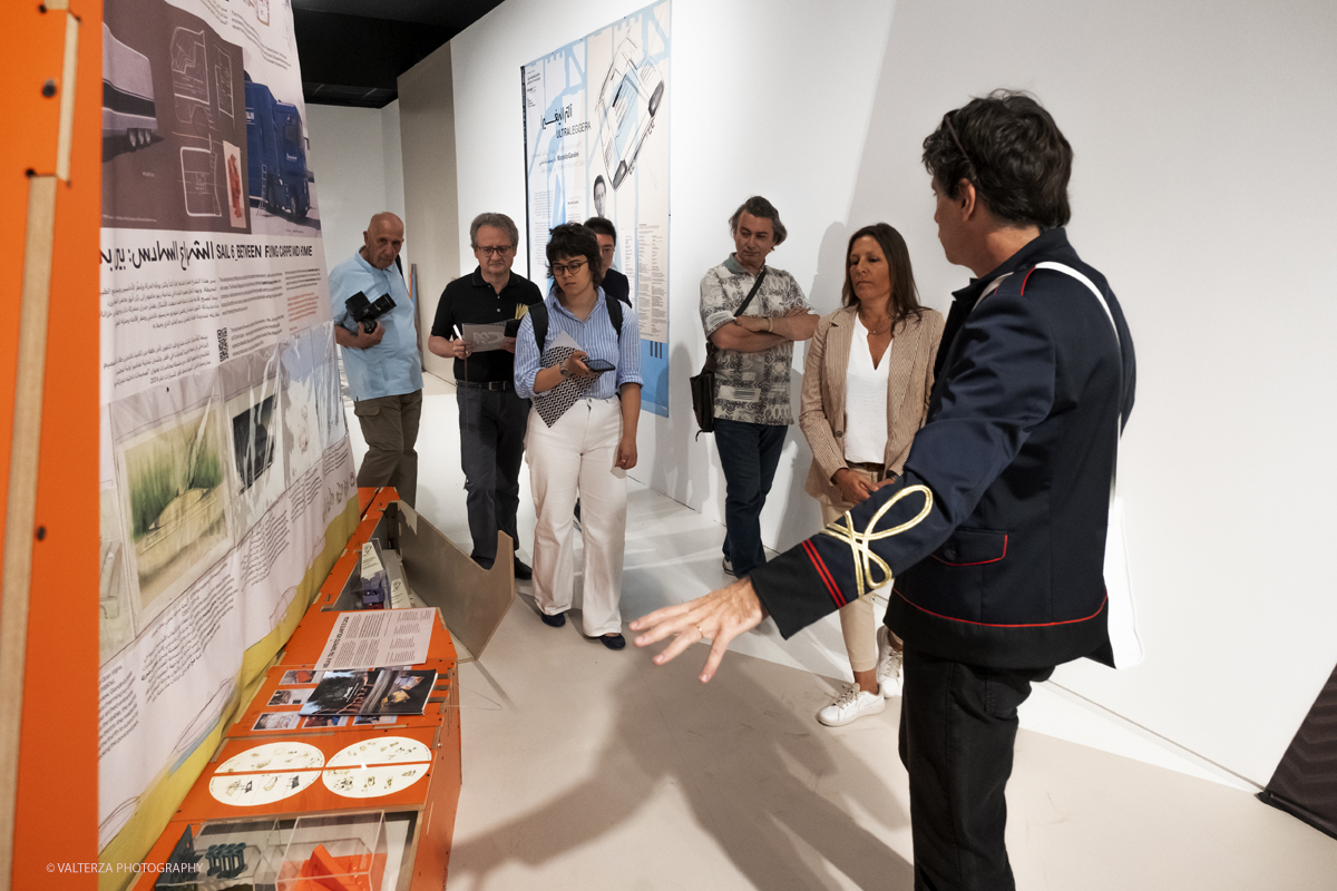 DSCF0207.jpg - 19/06/2025. Torino.    ULTRALEGGERA. A design journey with Marcello Gandini between Italy and Qatar.  Lâ€™ereditÃ  di pensiero di Marcello Gandini in una mostra a un anno dalla scomparsa del Maestro. Nella foto visita guidata alla moastra con  Simone Carena, continuatore dello studio di Gandini, e Marzia Gandini, figlia del Maestro.