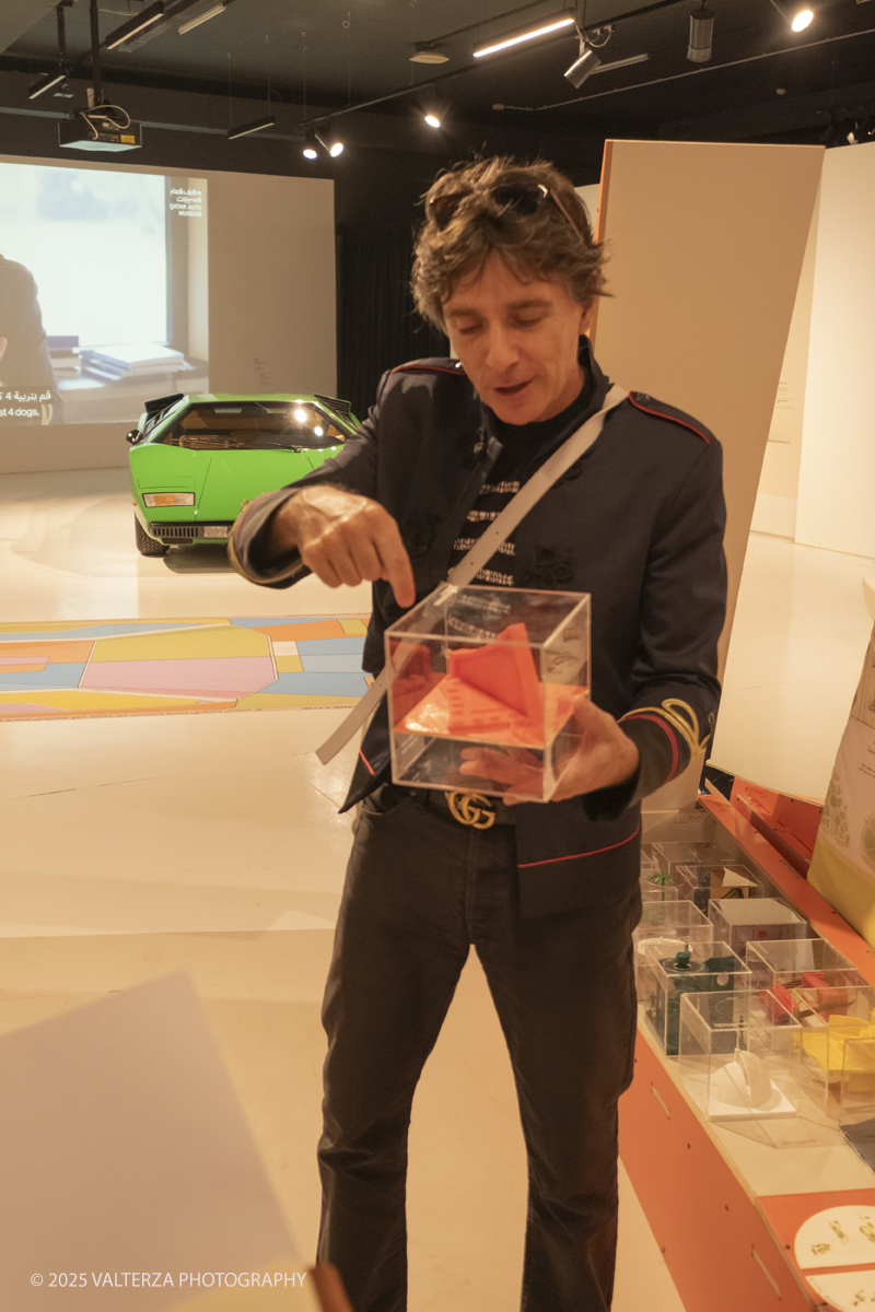_DSF8973.jpg - 19/06/2025. Torino.    ULTRALEGGERA. A design journey with Marcello Gandini between Italy and Qatar.  Lâ€™ereditÃ  di pensiero di Marcello Gandini in una mostra a un anno dalla scomparsa del Maestro. Nella foto visita guidata alla moastra con  Simone Carena, continuatore dello studio di Gandini, e Marzia Gandini, figlia del Maestro.